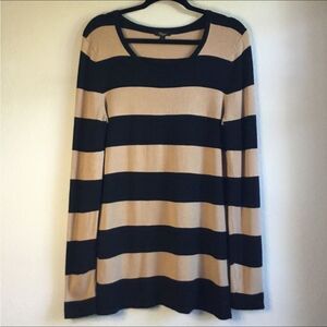 Black and tan long stripey classic sweater